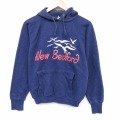 M★古着 長袖 スウェット パーカー メンズ 80年代 80s 鳥 紺 26feb10