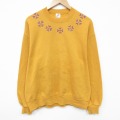 L★古着 ジャージーズ 長袖 スウェット メンズ 90年代 90s クルーネック USA製 黄 26feb10