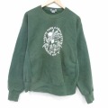XL★古着 リー Lee 長袖 スウェット メンズ 90年代 90s ニューヨーク クルーネック USA製 緑【spe】 26feb10