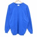 XL★古着 ヘインズ 長袖 スウェット メンズ 90年代 90s 無地 ラグラン クルーネック USA製 青【spe】 26feb14