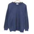 L★古着 リー Lee 長袖 スウェット メンズ 00年代 00s 無地 クルーネック 紺 26feb14