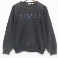 L★古着 アリゾナジーンズ 長袖 スウェット メンズ 90年代 90s ビッグロゴ 刺繍 クルーネック USA製 黒【spe】 26feb17