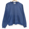 L★古着 リー Lee 長袖 スウェット メンズ 90年代 90s 無地 クルーネック USA製 青 26feb17