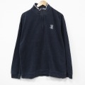 XL★古着 ラルフローレン チャップス 長袖 ブランド ハーフジップ スウェット メンズ 90年代 90s ワンポイントロゴ 大きいサイズ 黒【spe】 26feb17