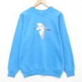 L★古着 フルーツオブザルーム 長袖 スウェット メンズ 80年代 80s 鳥 ラグラン クルーネック USA製 水色 26feb18