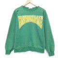 L★古着 長袖 スウェット メンズ 80年代 80s FARMINGDALE クルーネック USA製 緑 26feb18