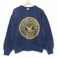 00s スウェット ミリタリー ネイビー L | 古着
