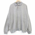 XL★古着 オービス 長袖 トップス メンズ 無地 大きいサイズ 襟付き ヒジ当て グレー 霜降り 26feb19