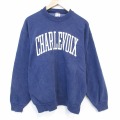 L★古着 フルーツオブザルーム 長袖 スウェット メンズ 90年代 90s CHARLEVOIX クルーネック USA製 紺 26feb20