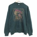 L★古着 フルーツオブザルーム 長袖 スウェット メンズ 90年代 90s サンタクロース クルーネック USA製 濃緑 26feb20