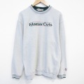 XL★古着 長袖 スウェット メンズ 90年代 90s Master 刺繍 クルーネック USA製 薄グレー 霜降り 26feb20