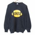 L★古着 ジャージーズ 長袖 スウェット メンズ 90年代 90s COLTS クルーネック USA製 黒 26feb20