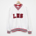 L★古着 長袖 スウェット メンズ 90年代 90s LHS Vネック USA製 白 26feb20