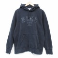 XL★古着 ナイキ NIKE 長袖 スウェット パーカー メンズ 刺繍 黒 26feb24