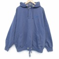 XL★古着 長袖 ハーフジップ スウェット パーカー メンズ 90年代 90s AMP 大きいサイズ 薄紺 26feb24