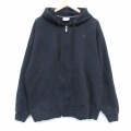 XL★古着 チャンピオン Champion 長袖 フルジップ スウェット パーカー メンズ ワンポイントロゴ 大きいサイズ 黒 26feb24