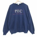 XL★古着 リー Lee 長袖 スウェット メンズ 00年代 00s PEC 大きいサイズ クルーネック 紺 26feb24
