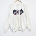 XL★古着 長袖 スウェット メンズ 90年代 90s ラグラン クルーネック USA製 薄ベージュ 26feb21