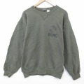 L★古着 長袖 スウェット メンズ 90年代 90s ミリタリー USMC クルーネック USA製 薄緑 26feb21