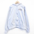 XL★古着 長袖 フルジップ スウェット パーカー メンズ 00年代 00s COLGATE 大きいサイズ USA製 薄グレー 霜降り 26feb21