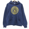 L★古着 長袖 スウェット パーカー メンズ 90年代 90s ミリタリー USネイビー リフレクター USA製 薄紺 26feb24