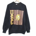 L★古着 長袖 スウェット メンズ 90年代 90s USC ラグラン クルーネック USA製 黒 26feb24