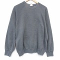 L★古着 リー Lee 長袖 スウェット メンズ 90年代 90s 無地 ラグラン クルーネック USA製 薄グレー 26feb24