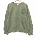 L★古着 長袖 スウェット メンズ 90年代 90s ミリタリー USMC クルーネック USA製 濃緑 26feb26