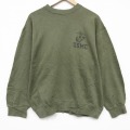 L★古着 長袖 スウェット メンズ 00年代 00s ミリタリー クルーネック USA製 濃緑 26feb26