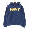 L★古着 長袖 スウェット パーカー メンズ 00年代 00s ミリタリー ネイビー NAVY ネイビー 26jun18