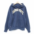 XL★古着 長袖 スウェット パーカー メンズ 90年代 90s ALFRED リバースタイプ 大きいサイズ USA製 ネイビー 26jun18