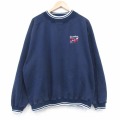 XL★古着 長袖 スウェット メンズ 00年代 00s カーニバル 大きいサイズ モックネック ハイネック ネイビー 26jun18