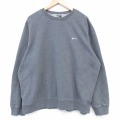 XL★古着 ナイキ NIKE 長袖 スウェット メンズ ワンポイントロゴ 大きいサイズ クルーネック グレー 霜降り 26jun18