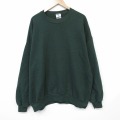 XL★古着 ジャージーズ 長袖 スウェット メンズ 90年代 90s 無地 大きいサイズ クルーネック USA製 緑 26feb27