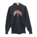 M★古着 STEVE&BARRYS 長袖 スウェット パーカー メンズ シンシナティ 刺繍 黒 26feb27