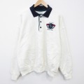 XL★古着 長袖 スウェット メンズ 90年代 90s NCCC 襟付き USA製 白 26feb27