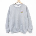 XL★古着 ラッセル 長袖 スウェット メンズ 90年代 90s トウモロコシ クルーネック USA製 グレー 霜降り 26feb28