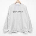 XL★古着 長袖 スウェット メンズ 90年代 90s MARTHAS 刺繍 大きいサイズ コットン クルーネック USA製 ベージュ【spe】 26jun18