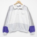L★古着 長袖 ハーフジップ スウェット メンズ 90年代 90s グレー 霜降り 26jun18