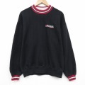 L★古着 ジャージーズ 長袖 スウェット メンズ 90年代 90s フジカラー クルーネック USA製 黒他 ライン 26mar03