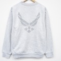 M★古着 長袖 スウェット メンズ ミリタリー USエアフォース リフレクタークルーネック USA製 薄グレー 霜降り 26mar03