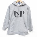 M★古着 MVスポーツ 長袖 スウェット パーカー メンズ 00年代 00s USP 薄グレー 霜降り 26mar03