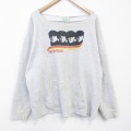 XL★古着 長袖 ロック バンド スウェット メンズ 00年代 00s ビートルズ 大きいサイズ クルーネック 薄グレー 霜降り【spe】 26mar02