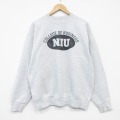 XL★古着 フルーツオブザルーム 長袖 スウェット メンズ 90年代 90s NIU クルーネック USA製 薄グレー 霜降り 26mar04