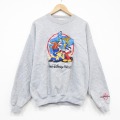 XL★古着 長袖 スウェット メンズ 90年代 90s ディズニー ミッキー アラジン 刺繍 クルーネック グレー 霜降り【spe】 26mar04