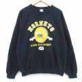 XL★古着 長袖 スウェット メンズ 00年代 00s ホーネッツ 大きいサイズ クルーネック 黒 26mar04