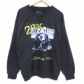 L★古着 長袖 ヒップ ホップ ラップ スウェット メンズ トゥパック 2パック 2PAC クルーネック 黒【spe】 26mar02