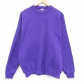 XL★古着 長袖 スウェット メンズ 90年代 90s 無地 クルーネック USA製 紫 26mar02