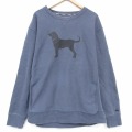 XL★古着 長袖 スウェット メンズ The Black Dog 大きいサイズ クルーネック 濃グレー 26mar03