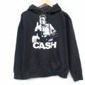 L★古着 長袖 ロック バンド スウェット パーカー メンズ ジョニーキャッシュ 黒 26mar03
